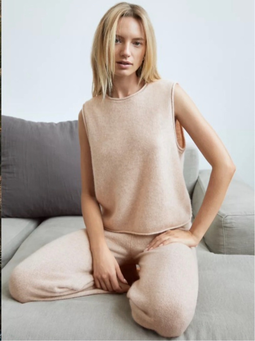 Group by Babaton (Aritzia) ‘Ellipsis’ Luxe Cashmere Vest in Twine